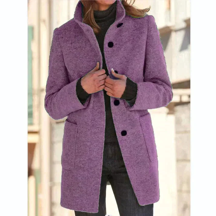Carolina - Elegante Abrigo de lana con cuello alto